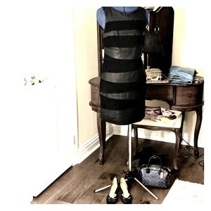 Cache Tier Leather & Suade Dress